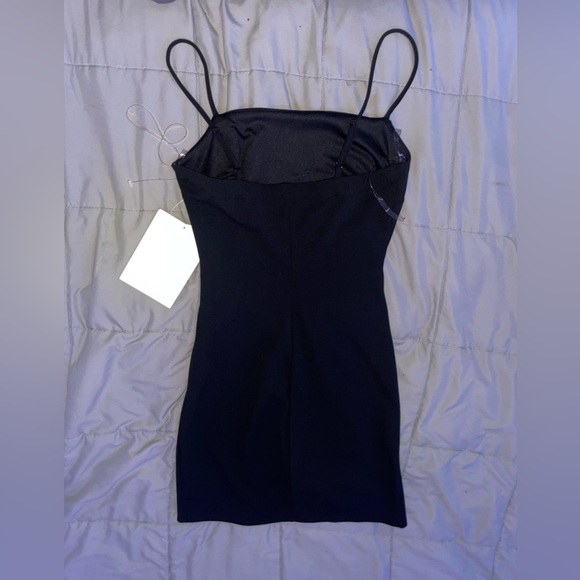 NWT Love Nickie Lew Black Mini Dress with Front Midriff Slit - Picture 13 of 13